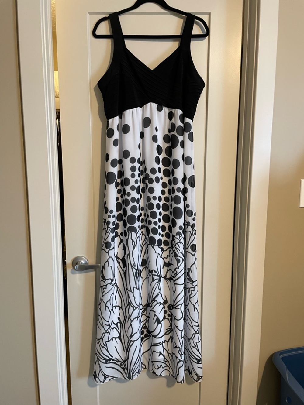 Ricki's Black and White Polka Dot & Floral Maxi Dress